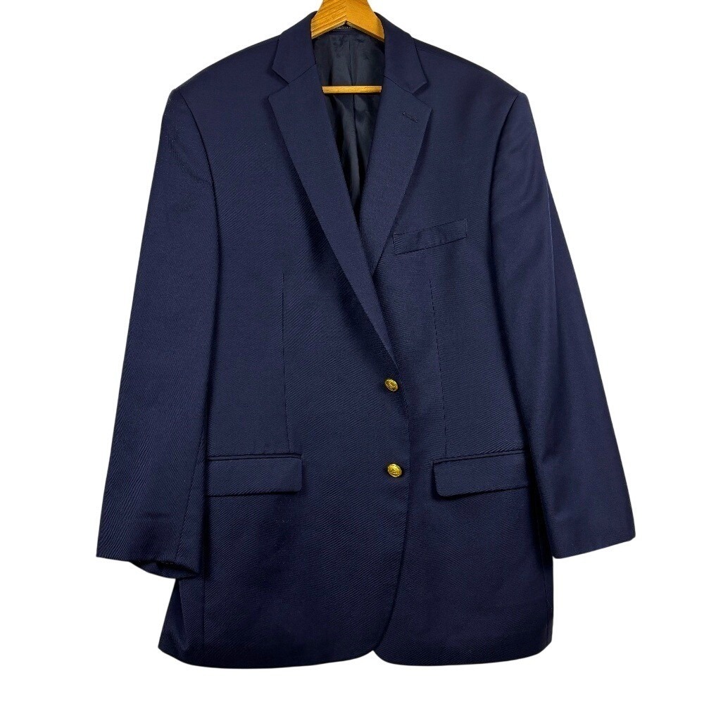 Lauren Ralph Lauren Men Wool Blazer jacket Sz 44L Career Business Classic Preppy